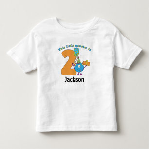 パーソナライズな小さいモンスターの子供の第2誕生日 トドラーTシャツ