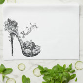 パーソナライズな小剣の靴のハイヒールポンプ キッチンタオル (折り畳み)