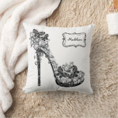 パーソナライズな小剣の靴のハイヒールポンプ クッション (ブランケット)
