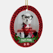 パーソナライズな小犬ペット写真のオーナメント セラミックオーナメント (右)