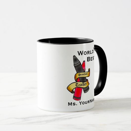 パーソナライズな就学前の先生のマグ マグカップ (正面右)
