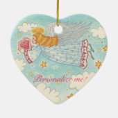 パーソナライズな平和天使のオーナメント セラミックオーナメント (裏面)