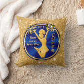 パーソナライズな年長のチアリーダーのギフト、あなたの色 クッション (ブランケット)