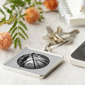 パーソナライズな年長のバスケットボールのギフトのアイディア、4文字 キーホルダー (側面)