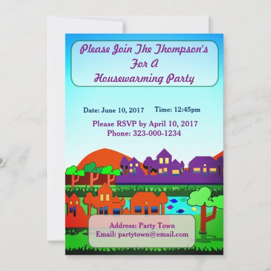 パーソナライズな引っ越し祝いパーティーのパーティの招待状 招待状 (正面)