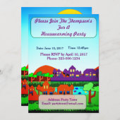 パーソナライズな引っ越し祝いパーティーのパーティの招待状 招待状 (正面/裏面)