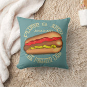 パーソナライズな強大な犬のホットドッグ クッション (ブランケット)