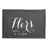 パーソナライズな彼のおよび彼女の物- Newlyweds氏及び夫人 枕カバー (裏面-左)