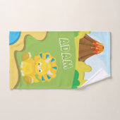 パーソナライズな恐竜のおもしろいの子供 バスタオルセット (ハンドタオル)