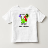 パーソナライズな恐竜の第2誕生日のTシャツ トドラーTシャツ (正面)