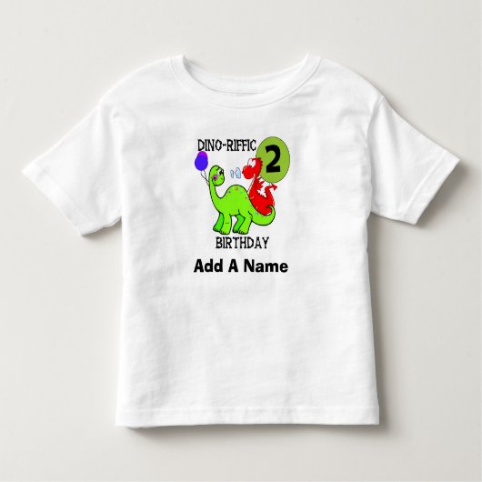 パーソナライズな恐竜の第2誕生日のTシャツ トドラーTシャツ (正面)