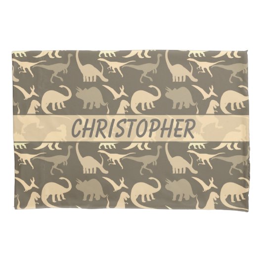 パーソナライズな恐竜 枕カバー (正面)