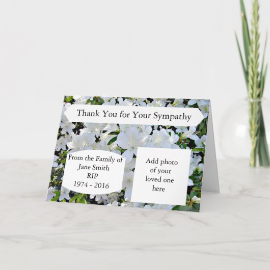 パーソナライズな悔やみや弔慰のサンキューカード サンキューカード (正面)