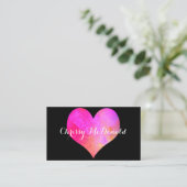 パーソナライズな情報の水彩画のハート 名刺 (スタンド正面)