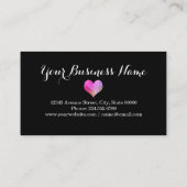 パーソナライズな情報の水彩画のハート 名刺 (裏面)