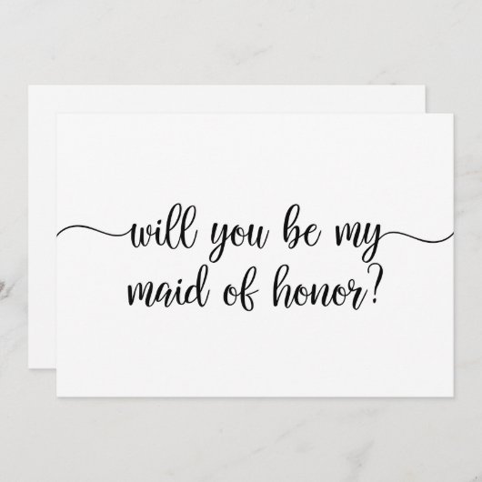 パーソナライズな意志私のメイド・オブ・オーナー(花嫁付き添い人)カードです 招待状 (正面/裏面)