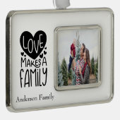 パーソナライズな愛は家族写真のオーナメントを作ります シルバープレートフレームオーナメント (右)