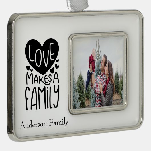 パーソナライズな愛は家族写真のオーナメントを作ります シルバープレートフレームオーナメント (右)