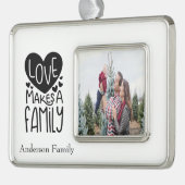 パーソナライズな愛は家族写真のオーナメントを作ります シルバープレートフレームオーナメント (左)