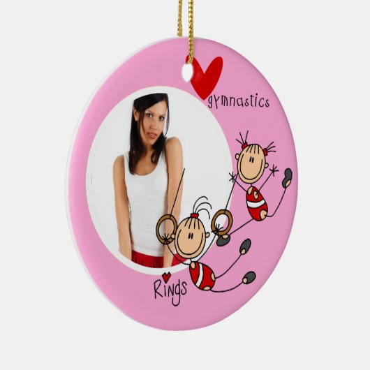 パーソナライズな愛体操の写真のオーナメント セラミックオーナメント (右)