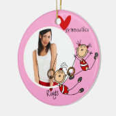 パーソナライズな愛体操の写真のオーナメント セラミックオーナメント (左)