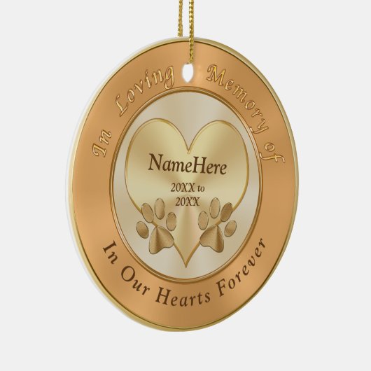 パーソナライズな愛情のある記憶犬の悔やみや弔慰のギフト セラミックオーナメント (右)