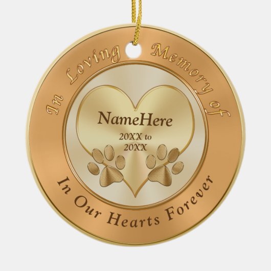 パーソナライズな愛情のある記憶犬の悔やみや弔慰のギフト セラミックオーナメント (正面)
