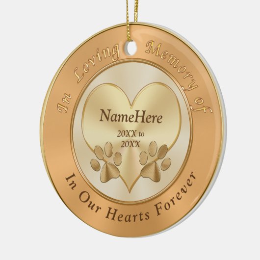 パーソナライズな愛情のある記憶犬の悔やみや弔慰のギフト セラミックオーナメント (左)