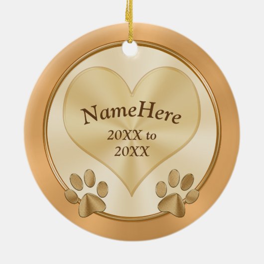 パーソナライズな愛情のある記憶犬の悔やみや弔慰のギフト セラミックオーナメント (裏面)