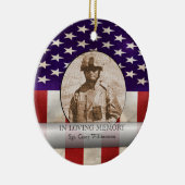 パーソナライズな愛情のある記憶軍の写真 セラミックオーナメント (右)