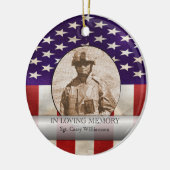 パーソナライズな愛情のある記憶軍の写真 セラミックオーナメント (左)