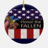 パーソナライズな愛情のある記憶軍の写真 セラミックオーナメント (裏面)