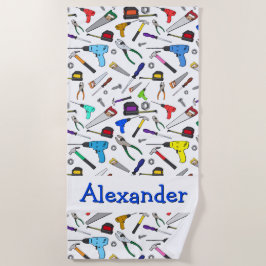 パーソナライズな手用具およびハードウェアパターン ビーチタオル