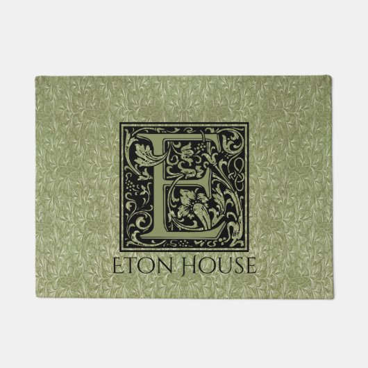 パーソナライズな手紙E第1の手紙のモノグラム ドアマット (正面)