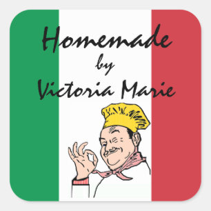 パーソナライズな手製のイタリアンな食糧 スクエアシール