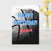 パーソナライズな挨拶状|のバスケットボールのスポーツ カード (黄色い花)