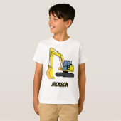 パーソナライズな掘削機の建築車 Tシャツ (正面フル)