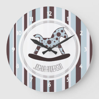 パーソナライズな揺り木馬の柱時計 ラージ壁時計