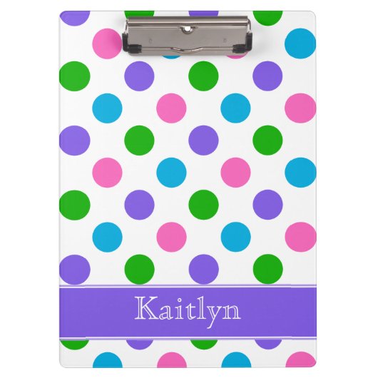 パーソナライズな数々のな色の水玉模様 クリップボード (正面)