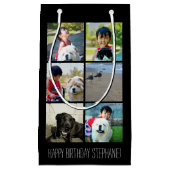 パーソナライズな数々の写真のモザイク写真のコラージュ スモールペーパーバッグ (正面)