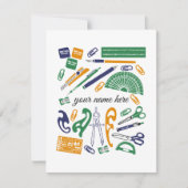 パーソナライズな数学の教師の文房具Notecards ノートカード (正面)