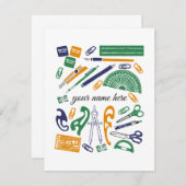 パーソナライズな数学の教師の文房具Notecards ノートカード (正面/裏面)