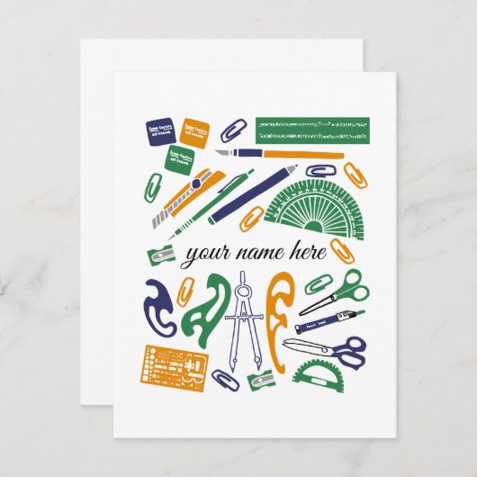 パーソナライズな数学の教師の文房具Notecards ノートカード (正面/裏面)