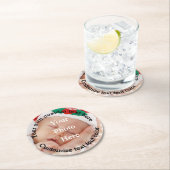 パーソナライズな文字および写真テンプレート ラウンドペーパーコースター (インサイチュ)