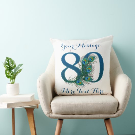 パーソナライズな文字のカスタムの第80誕生日80の枕 クッション (椅子)