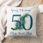 パーソナライズな文字の上品な第50誕生日50の枕 クッション (ブランケット)
