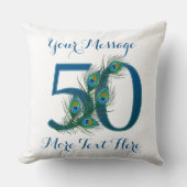 パーソナライズな文字の上品な第50誕生日50の枕 クッション (正面)