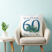 パーソナライズな文字の上品な第60誕生日60の枕 クッション (椅子)