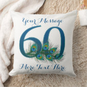 パーソナライズな文字の上品な第60誕生日60の枕 クッション (ブランケット)