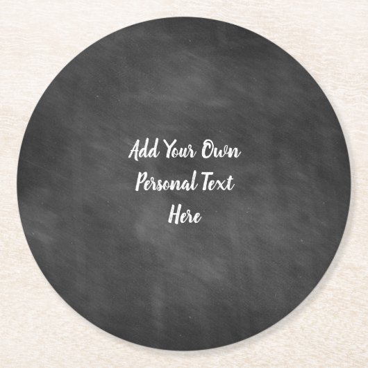 パーソナライズな文字を結婚する黒板 ラウンドペーパーコースター (正面)